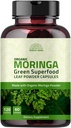 Organic Moringa Kapsler 120 Kapsler 1000mg - Metabolisme, & immunstøtte Næringsstof- Rig superfood