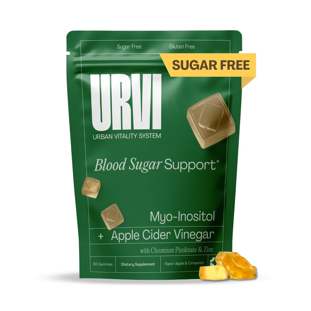 URVI® Blood Sugar Support Gummies – 300mg Apple Cider Vinegar ACV, 150mg Myo Inositol, Chromium & Zinc – for Metabolism & Energy – Keto, Sugar-Free – Apple Cinnamon Flavor – 60 Gummies