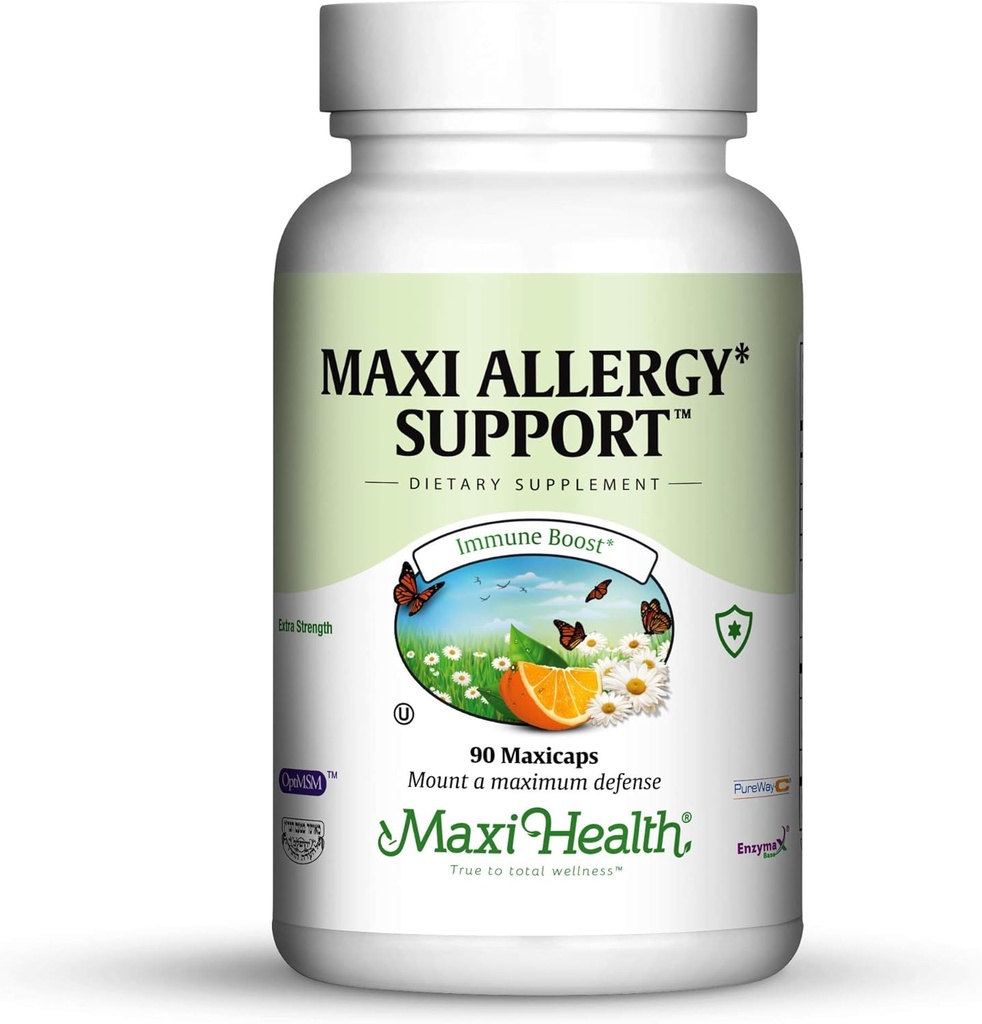 Maxi Health Allergy Support C-vitamin med MSM Sinus & Nasal Health, 90 Greve