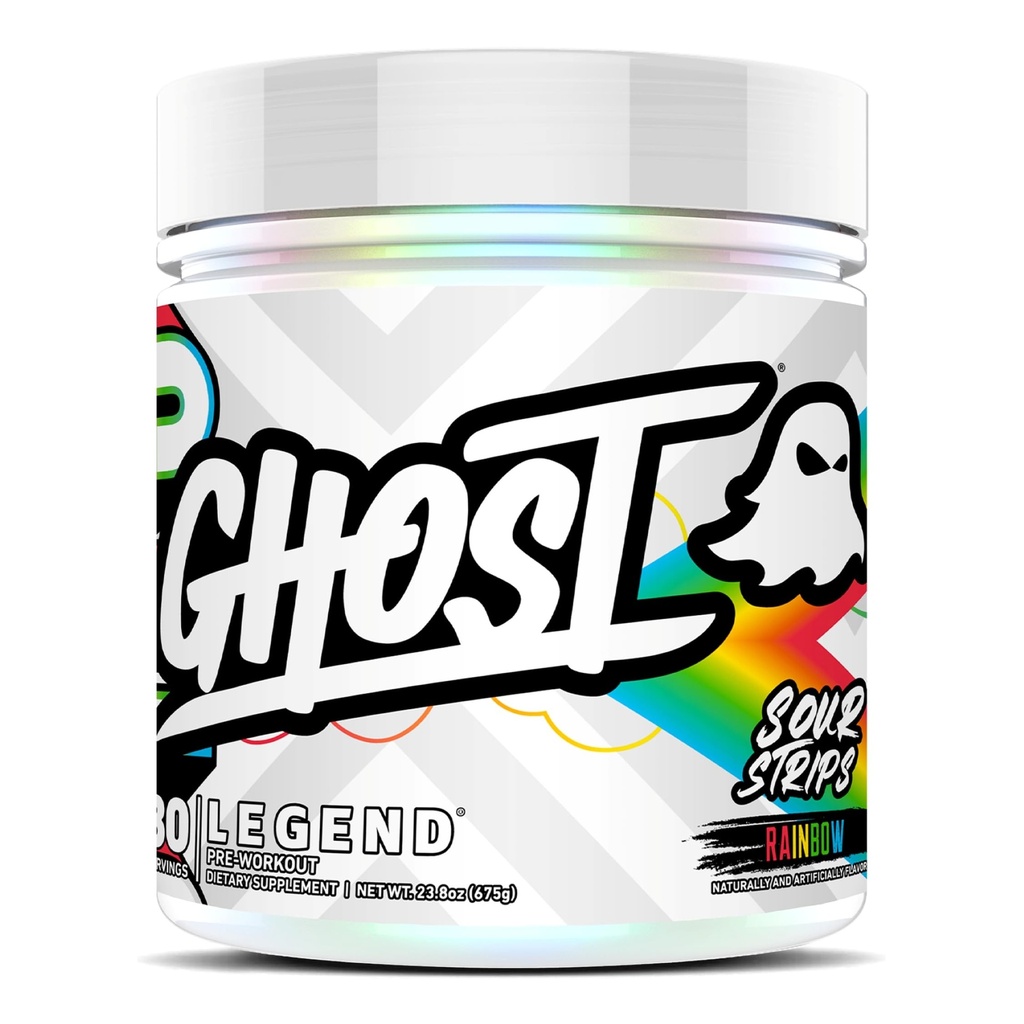 GHOST Legend Pre-Workout Powder, Sour Strips - 30 Servings – Pre-Workout for Men & Women with Choline, L-Citrulline, & Beta Alanine for Energy & Focus
