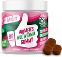 FlavCity Dame Multivitamin Gummy - Daglige Multivitamin Gummy for Kvinder - Premium Vitamin, Minerals & Prebiotic Fiber - Ingen sukkerrørs- eller frøolie - Økologisk Wheatgrass, Moringa & mere (90 Gummies)