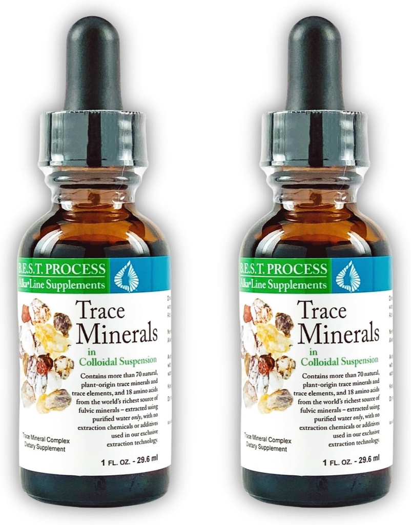 Morter Trace Minerals in Colloidal Suspension (2 Pack) Morter HealthSystem Best Process Alkaline - Nutrient Dense Trace Elements, Fulvic Minerals & Amino Acid
