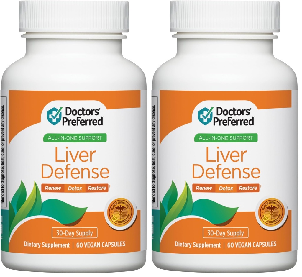DOCTORS' PREFERRED Liver Defense with Milk Thistle | 60 Capsules (Pack of 2)