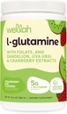 Wellah L- Glutamin Powder Strawberry Kiwi (50 Servere) - 5g L- Glutamin Per Servering, Sødet med Stevia