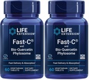 Life Extension Fast- C & Bio- Quercetin Phytosome - Hurtig levering & Absorption Vitamin C supplement til Optimum immunforsvar - Gluten- Free, Non- GMO, Vegetar - 60 tabletter (pakke med 2)