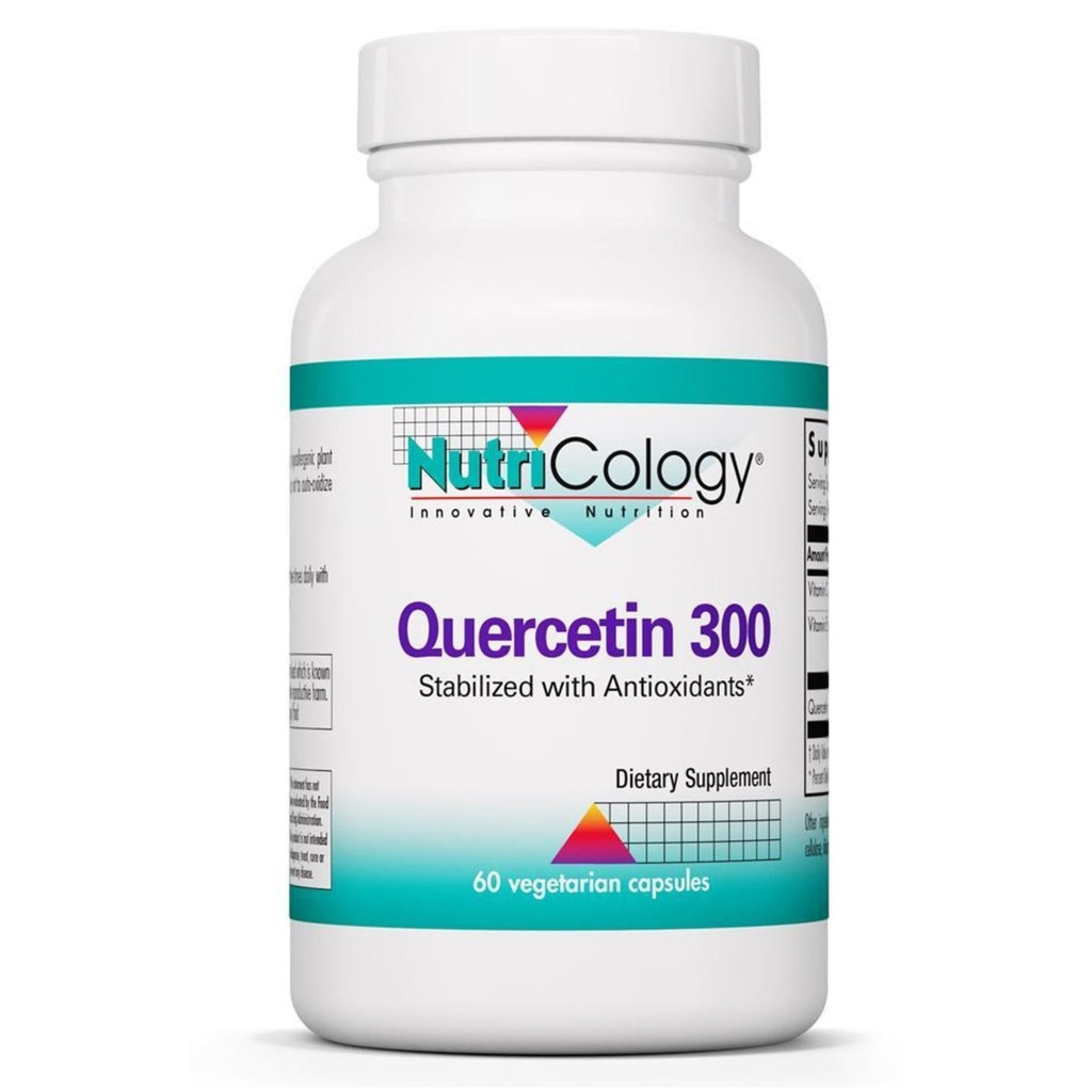 NutriCology Quercetin 300 - Supports Mast Cell and Histamine Response - Includes Vitamin C - Delivers 300 mg Quercetin Per Capsule - Vegetarian & Hypoallergenic - 30 Servings - 60 Capsules