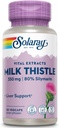 SOLARAY Milk Thistle Seed Extract 350 mg Garanteret til at indeholde 80% Silymarin, traditionel leverstøtte, Vegan & Lab Verified for Quality, 60 Day Money- Back Garanti, 30 Servere, 30 VegCaps