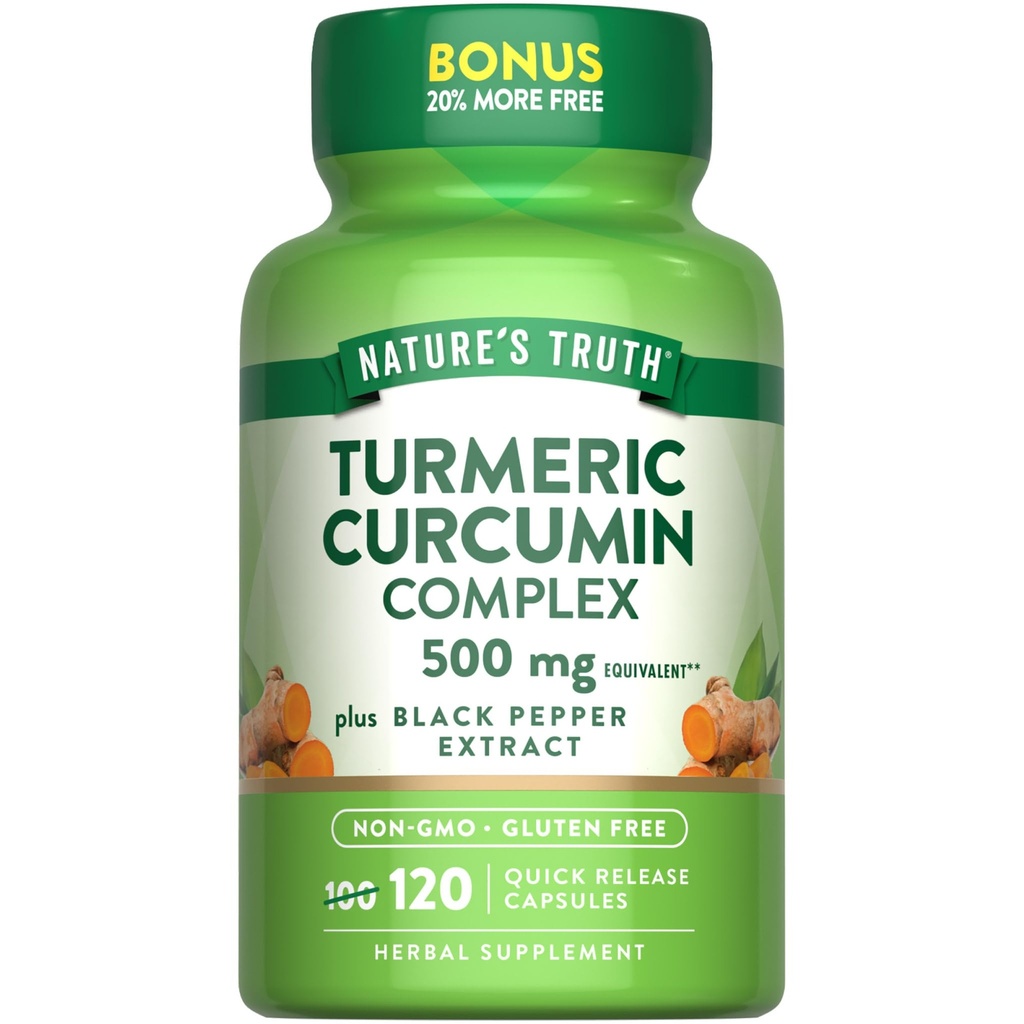 Nature's Truth Turmeric Curcumin | 120 Capsules | with Black Pepper Extract | Non-GMO and Gluten Free Supplement