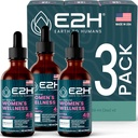 E2H Alle naturlige kvinders wellness, Hormonbalance og PMS Relief med Black Cohosh, Dong Quai og lakrids Root for Hot Flash Relief (3 flasker)