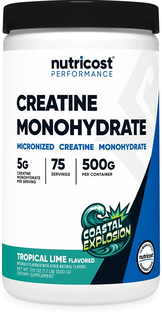 Nutricost Creatinine Monohydrat Powder (Kysteksplosion, 500 Gram) - Mikroniseret Creatin Supplement - Vegan, GMO- Free, Gluten Free