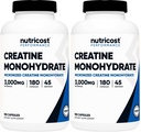 Nutricost Creatine Monohydrate 3,000mg, 180 Capsules (750mg Per Capsule) - Gluten Free, Non-GMO (Pack of 2)