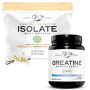 Muscle Feast Creatine Monohydrate & Grass-Fed Whey Isolate Bundle – 2lb Creatine + 5lb Vanilla Whey Isolate – Clean Muscle Growth & Recovery Support