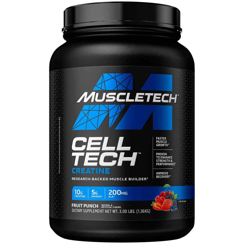 MuscleTech Cell- Tech Creatin Powder Bundle Buddy 124; Muscle Builder & Post Workout Recovery Drink for mænd & kvinder Buddy 124; 6 lbs og 3 lbs