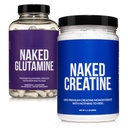 NAKED Pure Mikroniseret Creatin Monohydrat 100 Servering + Pure L- Glutamin 240 Kapsler Bundle: Vegan, Non- GMO, Gluten fri. Minimere muskelfordeling og forbedre proteinsyntesen. Intet Kunstigt