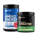 Optimum Nutrition Amino Energy - Pre Workout med grøn te, BCAA, Aminosyrer & mikroniseret Creatin monohydrat pulver, Unflavored, Keto Friendly, 60 Servering