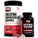 Kraftfaktor Creatinin Gummies, 5 Bedste Creatinine monohydrat, blandet berry, 150 Gummies, 30 Servere Nitrooxid Booster, Fastvirkende formel med L- arginin, 120 Kapsler