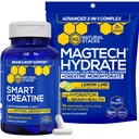 NATURAL STACKS Creatine Monohydrate & Magtech Hydrate + Creatine Bundle - 2500mg Creatine + 200mg Elemental Magnesium Per Serving - Supports Hydration, Brain Health & Endurance* - 44 Total Servings