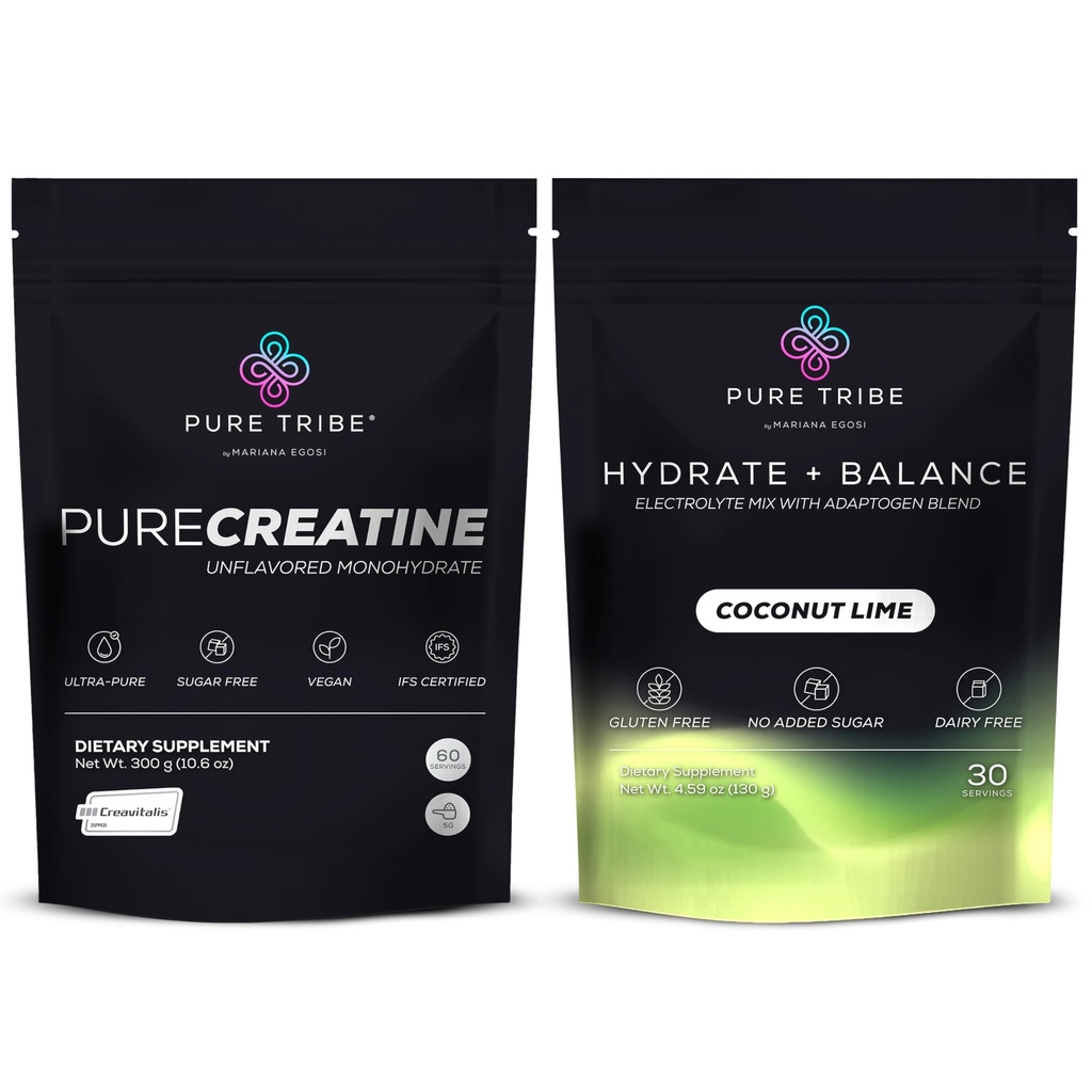 PureCreatine Micronized Creatine Monohydrate Powered by Creavitalis – Hydrate + Balance Electrolytes Powder Packets for Energy, Recovery, & Hydration – Vegan & Sugar-Free