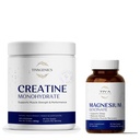 Creatine Monohydrate + Magnesium Glycinate Supplement | Muscle Strength, Recovery & Sleep Support | Unflavored Powder + 90 Capsules | Vegan, Non-GMO
