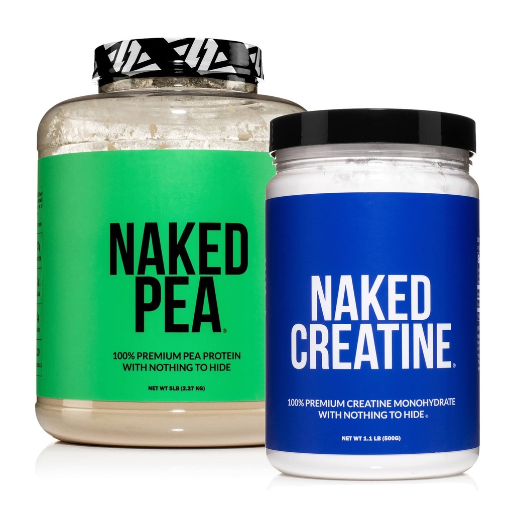 NAKED Vegansk muskel vækst og inddrivelse Bundle Creatin og 5LB Unflavored Pea