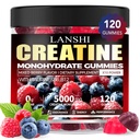 Creatin monohydrat Gummies 5000mg - Sukker Free Pre Workout Supplement for mænd og kvinder, Creatin Gummies for muskel, Styrke, Inddrivelse, Kognitiv sundhed & hukommelse, blandet berry flavor, 120 Greve