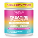 Pink Stork Creatine Monohydrate for Women | Micronized Creatine Powder | 5 g Unflavored | Supports Muscle Health, Energy, Cognitive Function | Clean Alternative to Pills or Gummies | 30 Servings