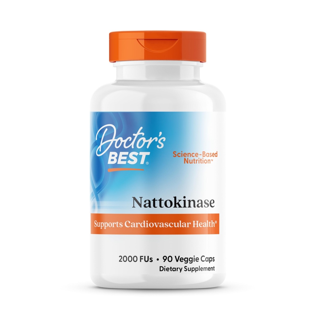 Doctor's Best Nattokinase 2000 FU Supplement for Men & Women - Supports Blood Flow, Heart Health, & Healthy Circulation, Nattokinase Enzyme Sourced from Japanese Natto, Capsule Form - 90 Veg Caps