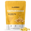 Nattokinase Supplement 10,000 FU, 9-in-1 Formula with Serrapeptase, Bromelain, CoQ10, Turmeric & White Willow Bark, 240 Softgels