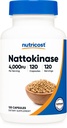 Nutricost Nattokinase (4,000 FU) 120 Capsules - Vegan-Friendly, GMO-Free, Gluten-Free