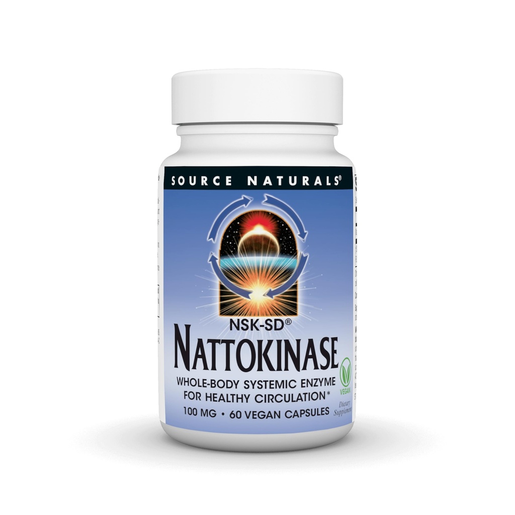 Source Naturals NSK-SD Nattokinase, Systemic Enzyme for Healthy Circulation* 100mg - 60 Vegan Capsules