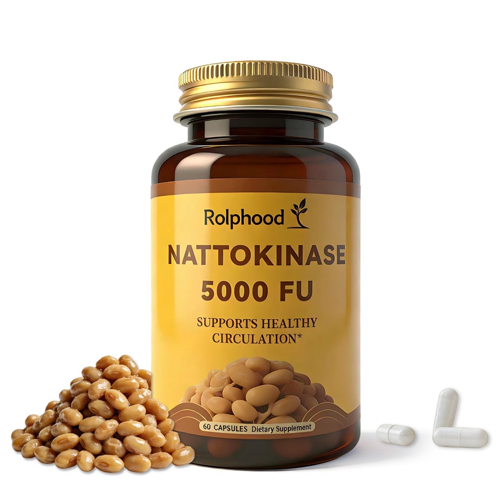 Nattokinase Supplement 5000FU Per Serving,Gluten Free, Non-GMO,60 Capsules