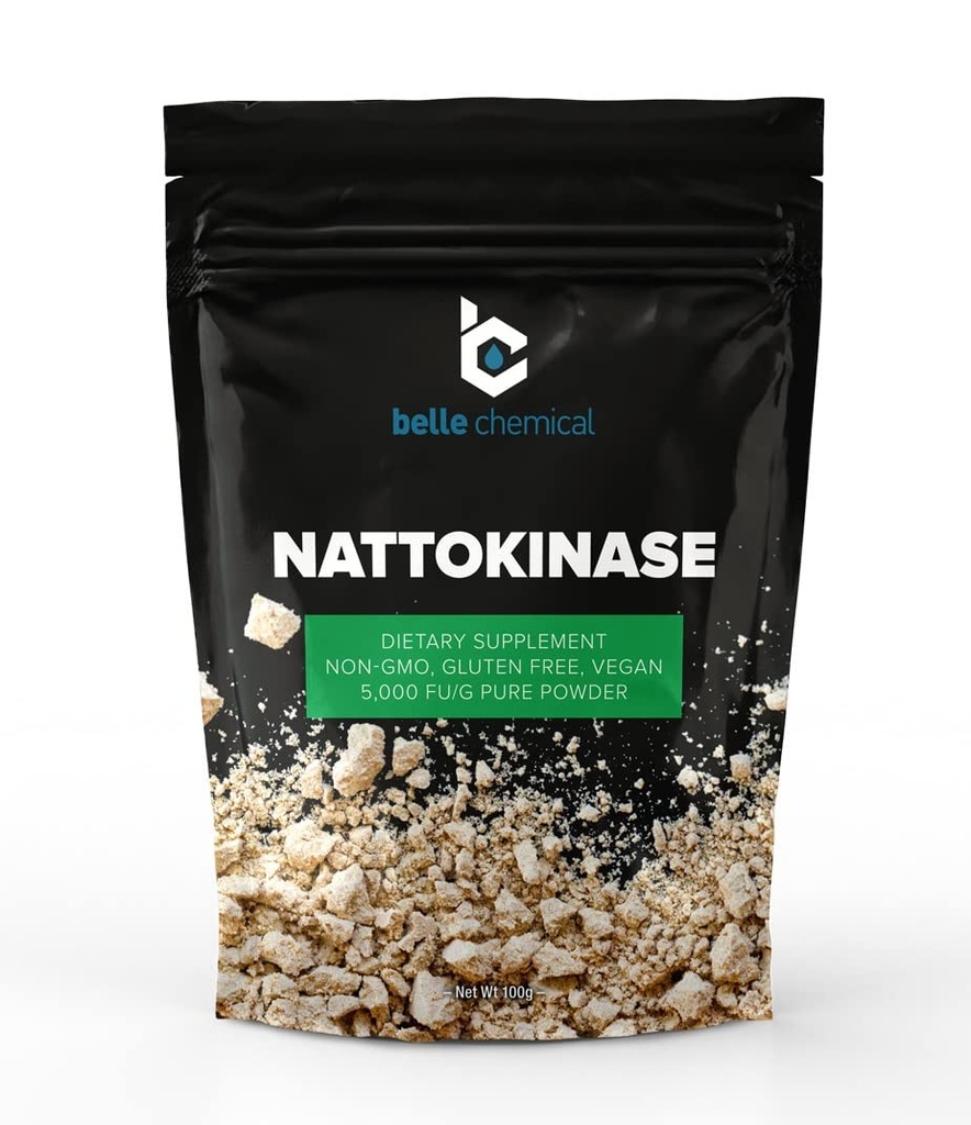 Pure Organic Nattokinase Powder - Non-GMO, Gluten Free, Vegan Bulk (100 Grams)