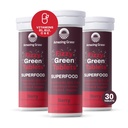 Amazing Grass Fizzy Green Tablets Superfood: Green Superfood vand smag tabletter med antioxidanter & alkaliserende grønne, Berry, 10 Greve (pakke af 3)