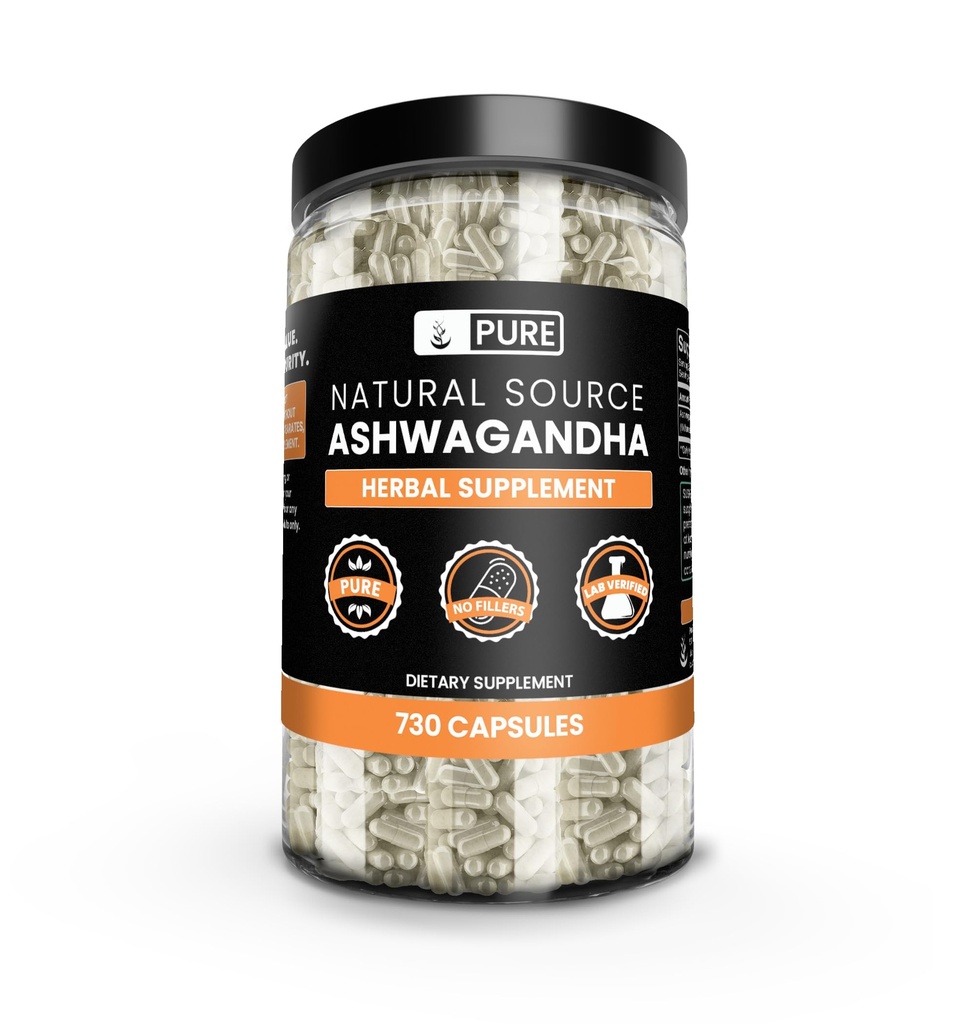 Pure Original Ingredienser Ashwagandha (730 kapsler) Ingen Magnesium eller ris Fillers, Altid Pure, Lab Verified