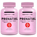Forskning Labs prænatale vitaminer til kvinder 2 Fer 1 Ad: 6X mere Biotilgængelig Metyleret Folate Folinsyre MTHF 5 Mest124; Understøtter Brain Development, sund vækst