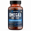 Nutri11 Omega-3 Fish Oil with Vitamin D3, K2 & Astaxanthin – Enteric Coated, No Fishy Burps – Doctor Formulated – 60 Liquid Capsules
