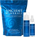 Ancient Minerals Magnesium Bath Flakes - Magnesium Oil Spray and Magnesium Lotion - Pure Genuine Zechstein Chloride
