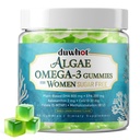 duwhot Vegan Omega-3 Gummies for Women, Algae DHA & EPA 1000mg, with CoQ10, Astaxanthin, Fish Oil Supplement Alternative for Adults, Heart & Brain Health, 60 Count