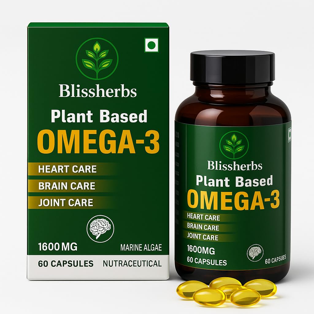Plant Based Omega 3 Capsules, Algae Oil Supplement with 450 mg EPA & 150 mg DHA, Vegetarian Omega-3, No Fish Oil, 60 Capsules