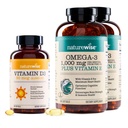 NatureWise [1] Vitamin D3 2000iu + Organic Olive Oil - 360 Mini Softgel [360-Day Supply] + (Pack of 2) Omega3 Fish Oil 1000mg + Vitamin E - Wild-Caught - 360 Softgels[180-Day Supply]