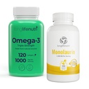 Omega 3 Fish Oil 1000mg & Monolaurin 1500mg Bundle – High EPA & DHA, Immune & Digestive Support, 120 Softgels + 200 Veg Capsules, 4-Month Supply, Non-GMO, GMP Certified, Made in USA
