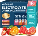 Venture Pal High Sodium Sugar Free Electrolytes Powder Packet - Hydration Pakker med Vitamin, Natrium & Kalium- 124; Zero Calories