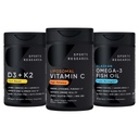 Sports Research® Multivitamin Pack - Liposomal Vitamin C Supplement 1000 mg, Vitamin D3 5000iu + K2 100mcg, and Alaskan Omega-3 Fish Oil 1250mg