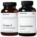 Momentous Omega-3 + Multi Stack - Daily 1600mg Fish Oil Supplement & Complete Essential Vitamin & Mineral Complex to Support Joint Health, EPA & DHA - NSF Certified, Gluten & GMO-Free (30 Servings)