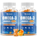 Vegan Omega-3 Gummies 1000mg from Algae Oil (DHA 460mg & EPA 230mg), Omega 3 Fish Oil Alternative for Adults, Plus Turmeric & CoQ10 for Brain, Eye & Immune Health, No Fishy Taste, Sugar Free, 120 Cts