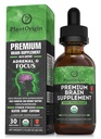 PLANTORIGIN- USDA Organic Liquid Brain Supplement - Plant- baserede Nootrop Drops for Focus, Memory & Mental Clarity - Vegan, Non- GMO, Caffe- Free, Ashwagandha, Ginseng, Ginkgo, Rhodiola - Made in USA