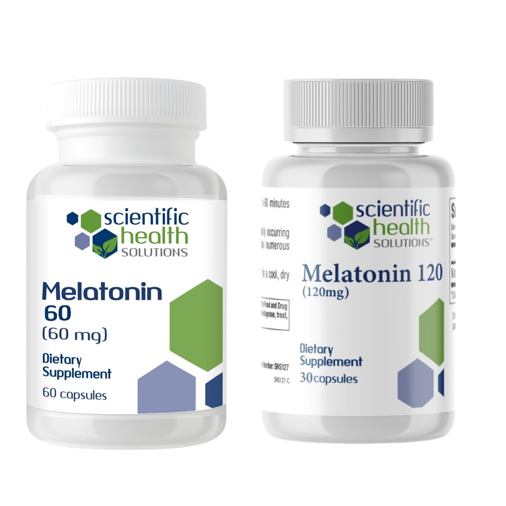 Melatonin Bundle | 60mg & 120mg High Dosage Capsules | Easy-to-Swallow, Vegan, Non-GMO, Gluten-Free | Made in USA for Enhanced Sleep and Restful Nights
