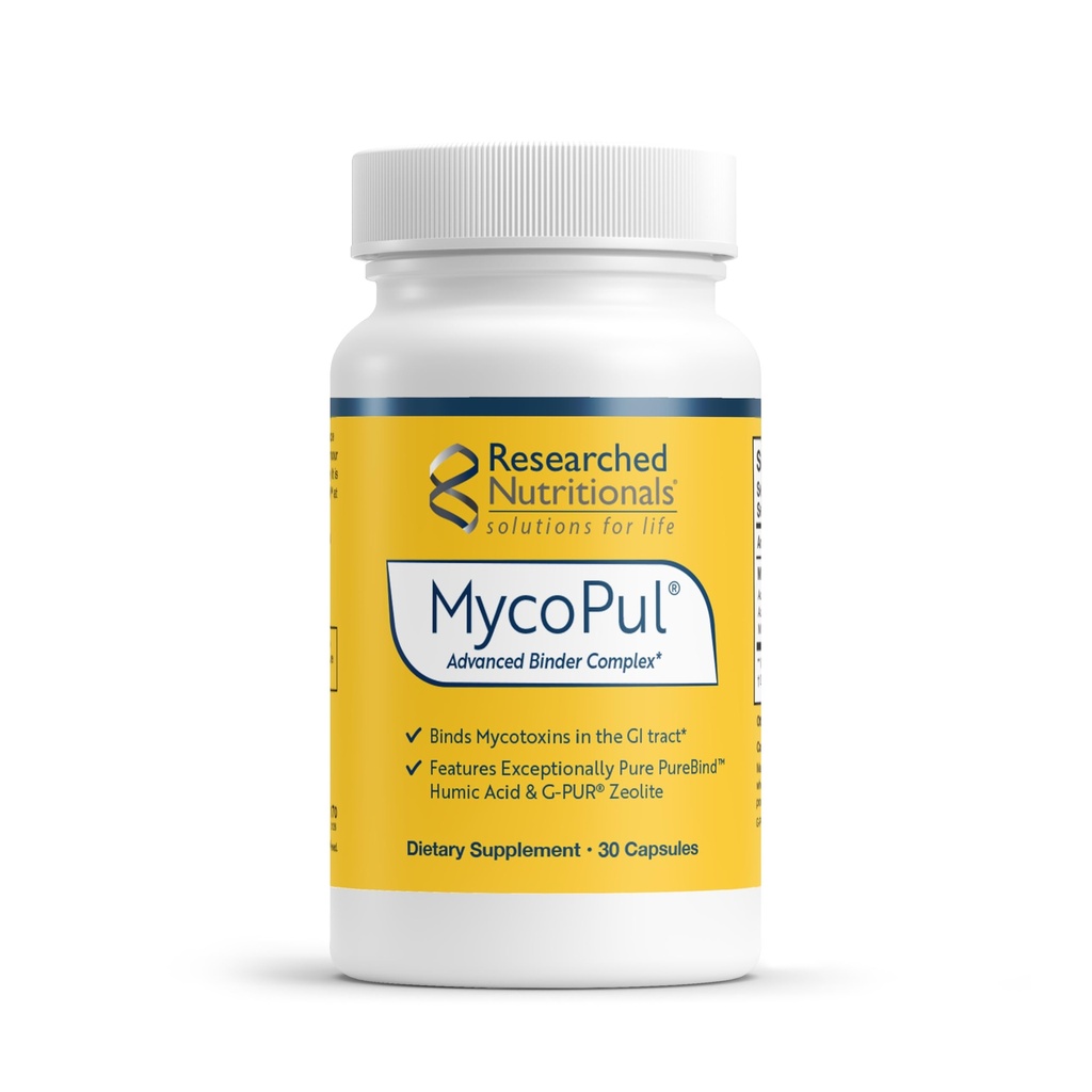 MycoPul - Advanced Mycotoxin Binder Complex, Zeolite Detox, Humic Acid, Fulvic Acid & Aktiveret Charcoil til GI Tract Detox, Clinically Researched Mold Binders, 30 Kapsler