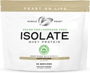 Muskel Feast Grass- Fed Whey Protein Isolate, Alle naturlige Hormone Free Pasture Raised, Whey Isolate Protein Powder for mænd og kvinder, Clean, Gluten- Free, Lækker Isolate Protein - Cappuccino, 2lb
