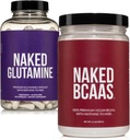 NAKED Unflavored BCAAs 100 Sevings + Pure L-Glutamine 240 Capsules Bundle: Non-GMO, Gluten Free, Muscle Recovery, Nothing Artificial